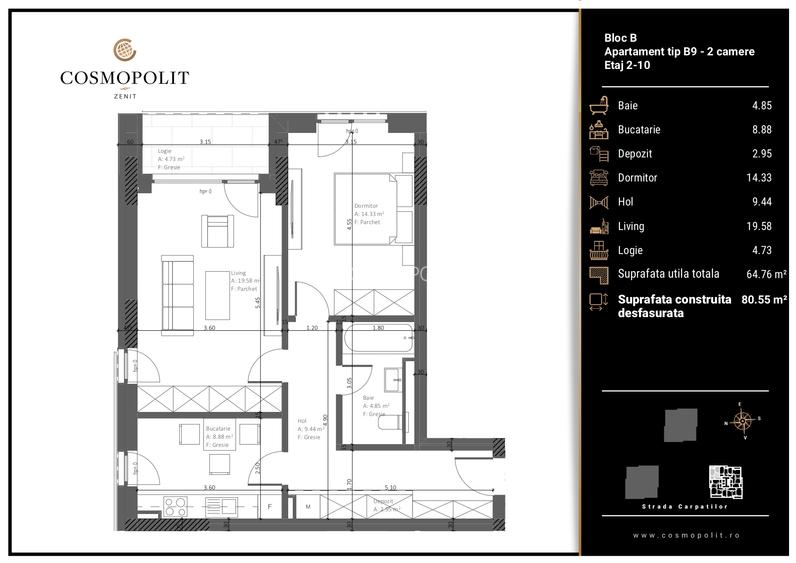 Apartament 2 camere Cosmopolit Zenit | Răcădău - 2
