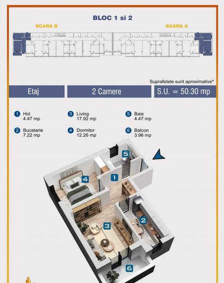 Apartament 2 camere, 54 mp decomandat , conf 1, bloc nou Ilie Petre, Chiajna