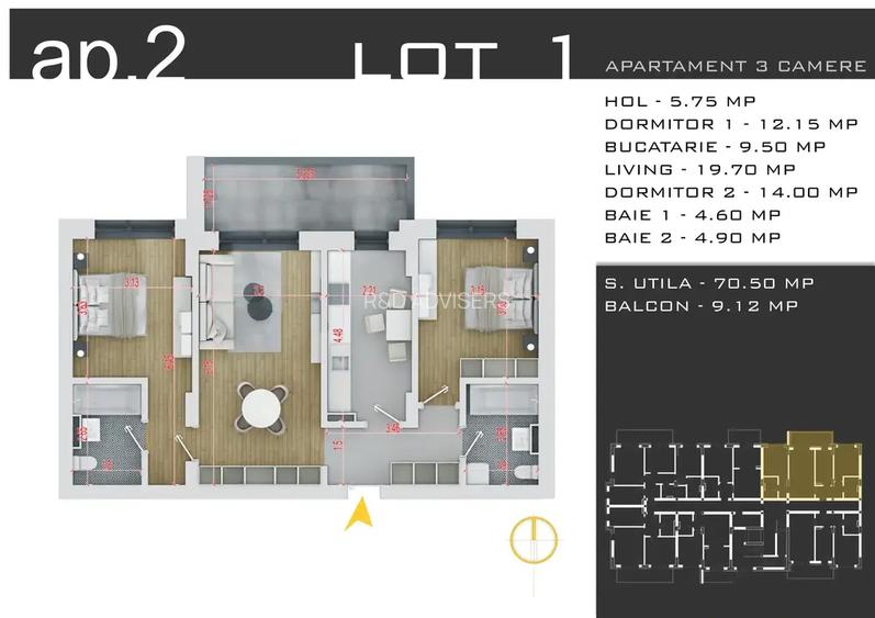 Apartament 3 camere  Titan metrou Nicolae Teclu - 3