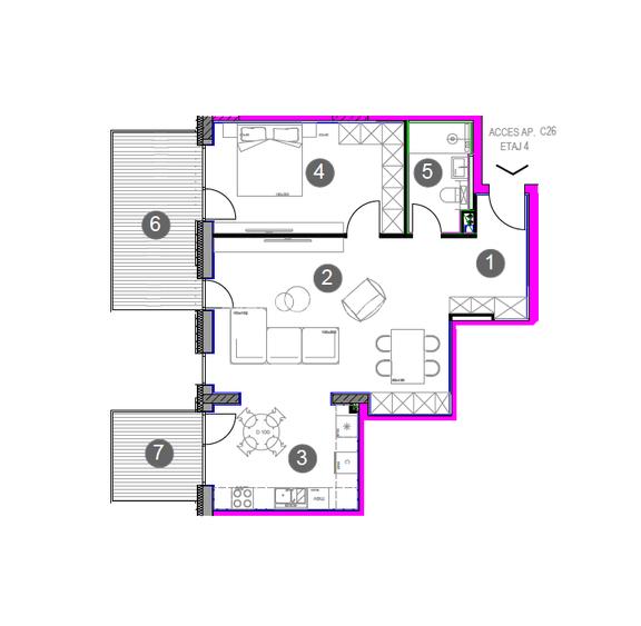 2 camere cu două balcoane | Sisesti | Ansamblu rezidential cu vedere la lac - 11
