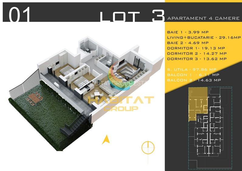 Apartament 4 camere cu Gradina Proprie - 1