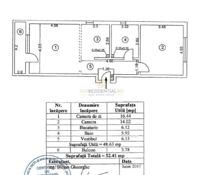 Apartament 2 camere – 52,41 mp zona Bd. Brancoveanu – Luica, Sector 4 - 9