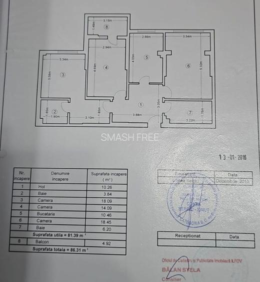 Apartament cu 3 camere 86,31 mp in prel. Ghencea - cartierul Latin - 14
