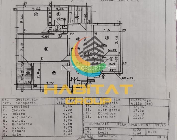 4 camere zona Luica 90 mp an 1981 bloc reabilitat - 11