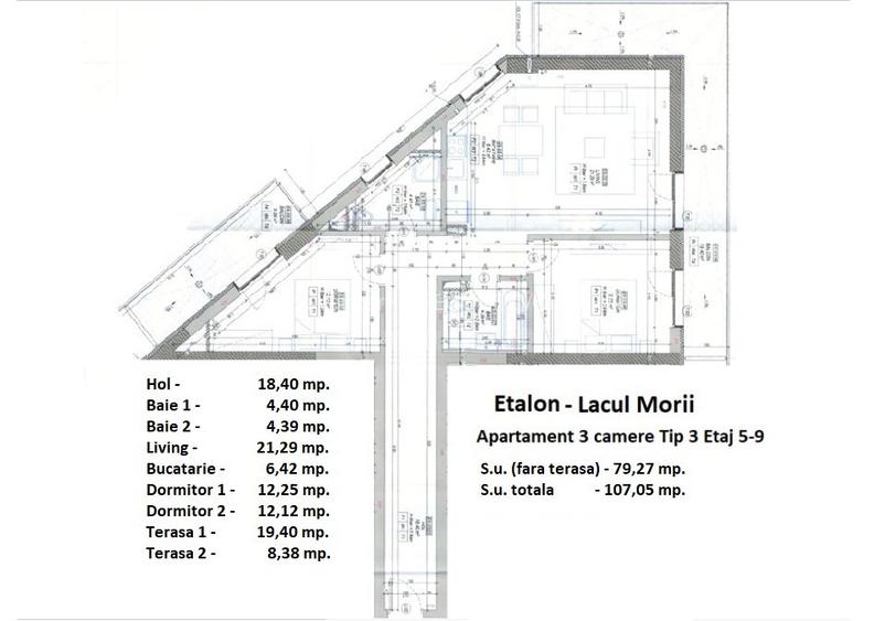 Apartament 3 camere,2 bai,centrala proprie,finalizat,Lacul Morii,TVA inclus! - 43