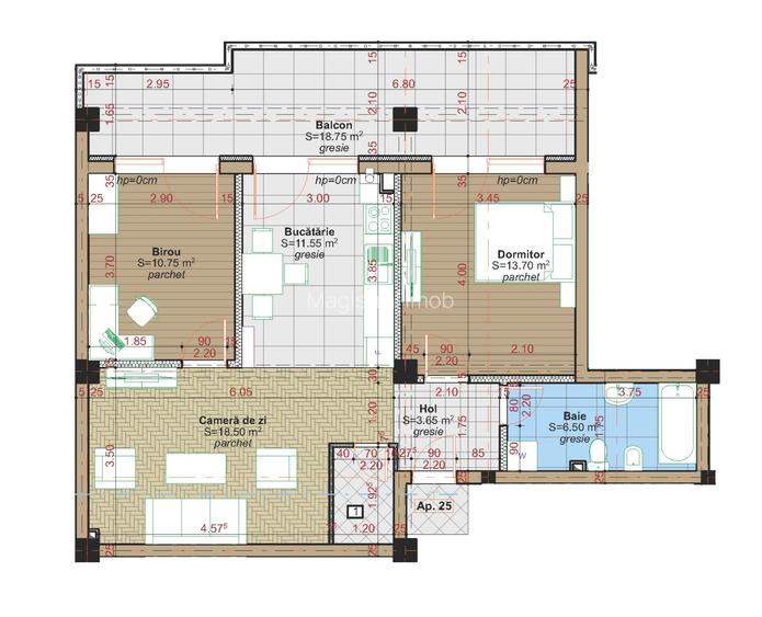 Finalizat!Apartament 3 camere 86mp 2 bai Terasa  Capat Pacurari - 2