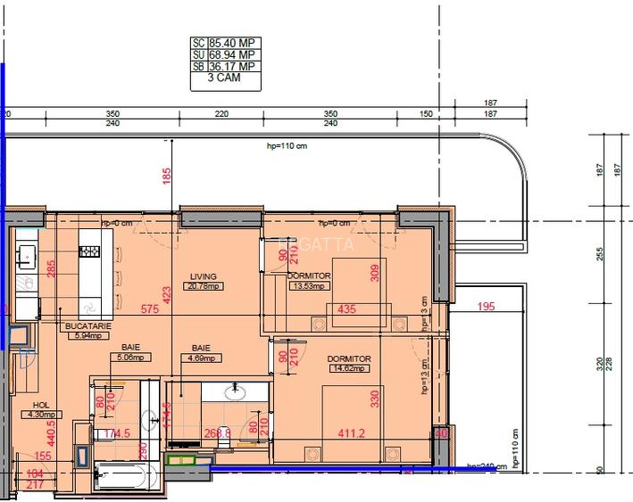 Apartament de vanzare 3 camere zona Barbu Vacarescu, Bucuresti - 1