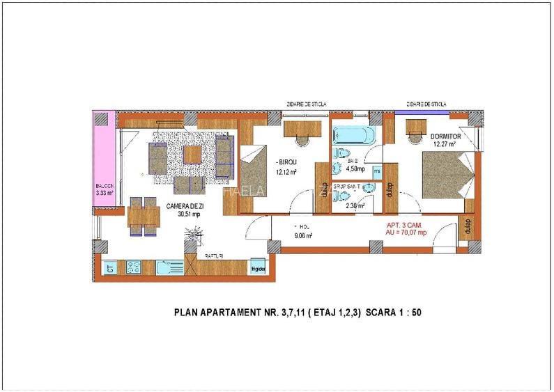 Dezvoltator , Palazu Mare , Bloc Sunny Lake, Apartament 3 camere  - 2