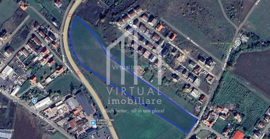 Teren intravilan de vanzare in Sibiu, 3000 mp deschidere la DN 14 - 2