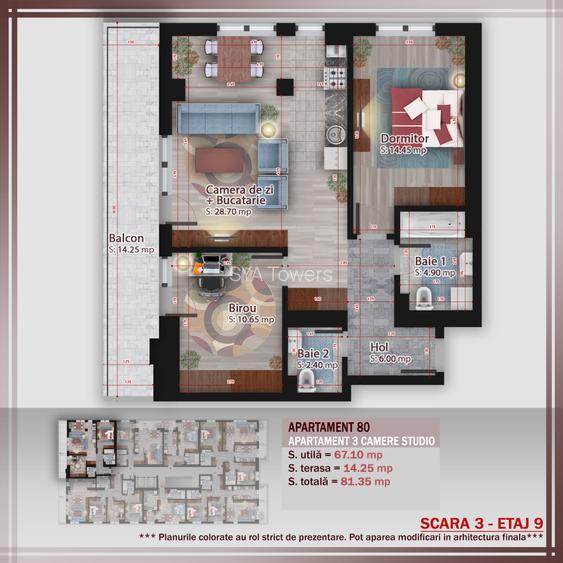 3 camere Family | Spatios | Discount parcare 50% | Theodor Pallady - 1