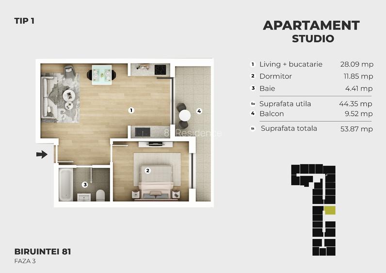 Apartament 2 camere tip studio 7 minute metrou Berceni - 6