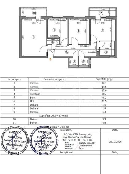 Apartament 3 camere, decomandat, zona Rahova - 16