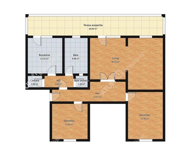 Apartament cu 3 camere la vila 115 mp utili langa Parcul Sub Arini