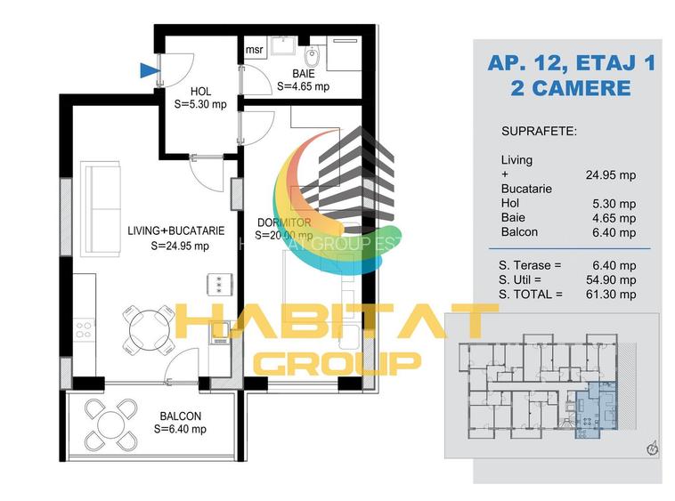 Titan 2 camere decomandat  62 mp  doar 15 min. metrou Teclu - 2
