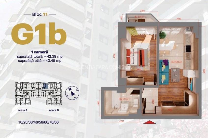 Apartament 1C, Copou, 43,4mp, 110000euro+TVA - 5