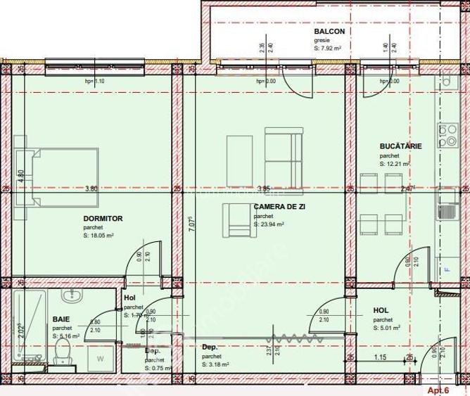Apartament la cheie 2 camere balcon parcare zona Pictor Brana Selimbar - 6