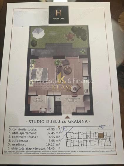 Studio Pipera cu gradina in complex cu promenada - 12