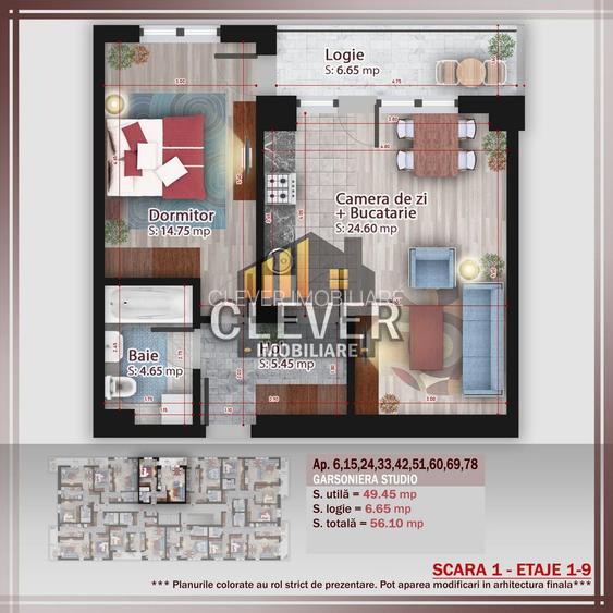 2 camere tip Studio | Comision 0 | Metrou Teclu, Pallady - 2