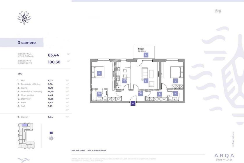 Apartament 3 Camere PREMIUM, inchiriere, 103mp, Iancu Nicolae, NOU - 6