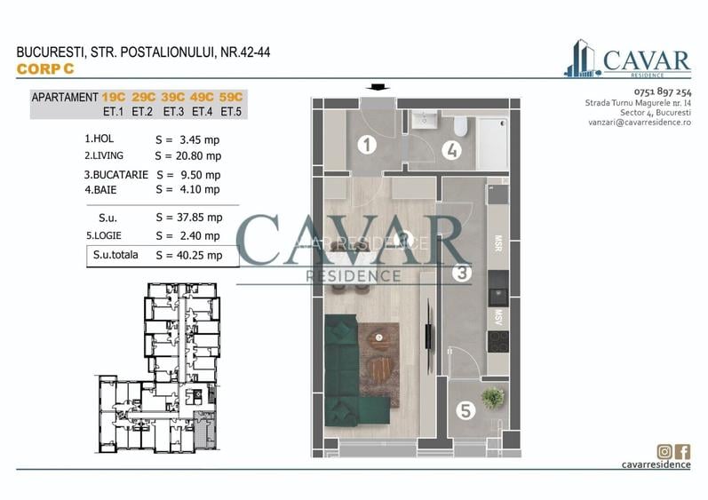 Garsoniera Proiect Finalizat Cavar Residence - 8