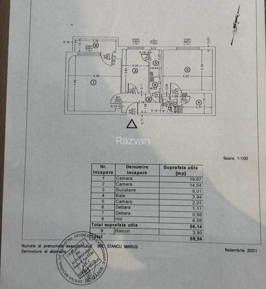 Proprietar, 2 cam, dec, Aviatiei metrou, centrala proprie, etaj 1 - 9