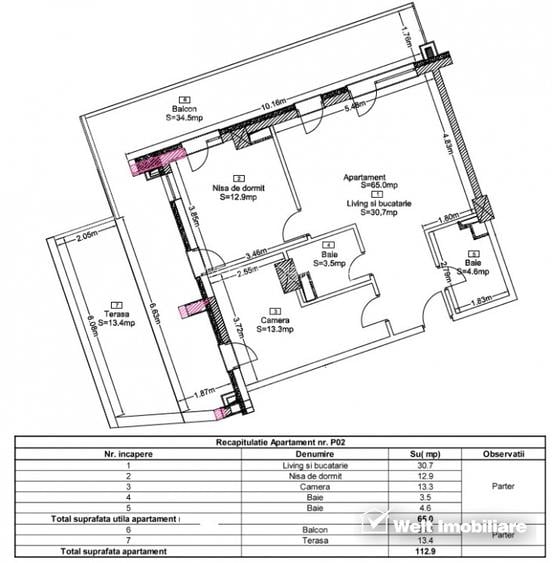 Apartament 3 camere 65 mp utili + Terase 22mp, 2 bai, bloc WINGS - 8