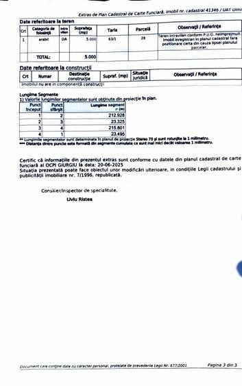 OPORTUNITATE| Teren intravilan 5.000 mp | Ghionea – Ulmi – Giurgiu |dubla D - 3
