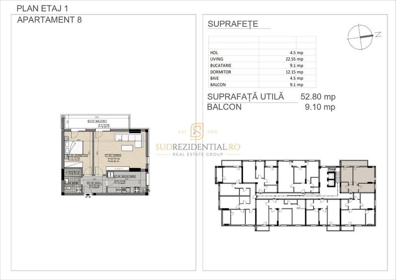 Apartament de vanzare in bloc nou - 2 camere, decomandat, Grand Arena - 1