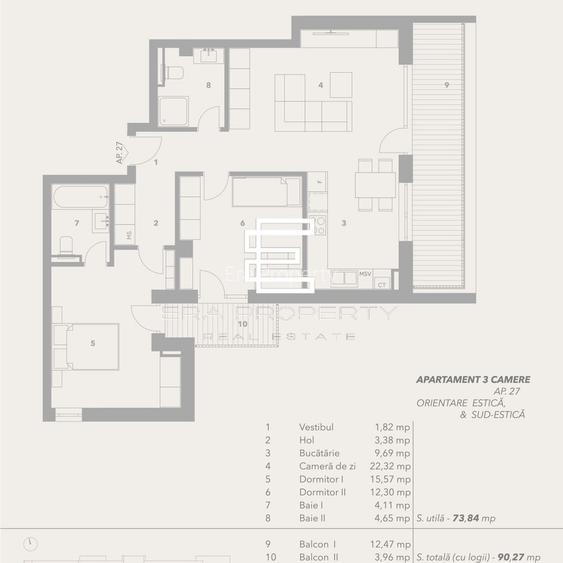 Apartament 3 camere – intabulat– Bloc cu lift și boxă – Sibiu - 1