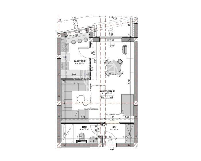 Garsoniera decomandata cu aer conditionat și jaluzele electrice - 5