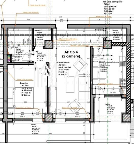 Apartament | 2 camere | 66,45 MPU  | 2 Balcoane | Veterani - 6