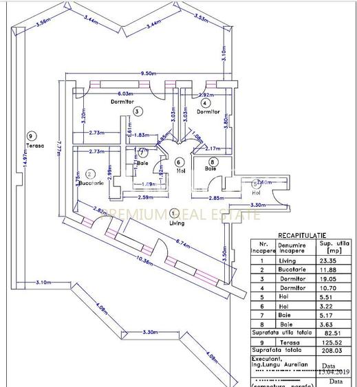 Apartament cu 3 camere, mobilat, terasa 125mp, parcare - 1