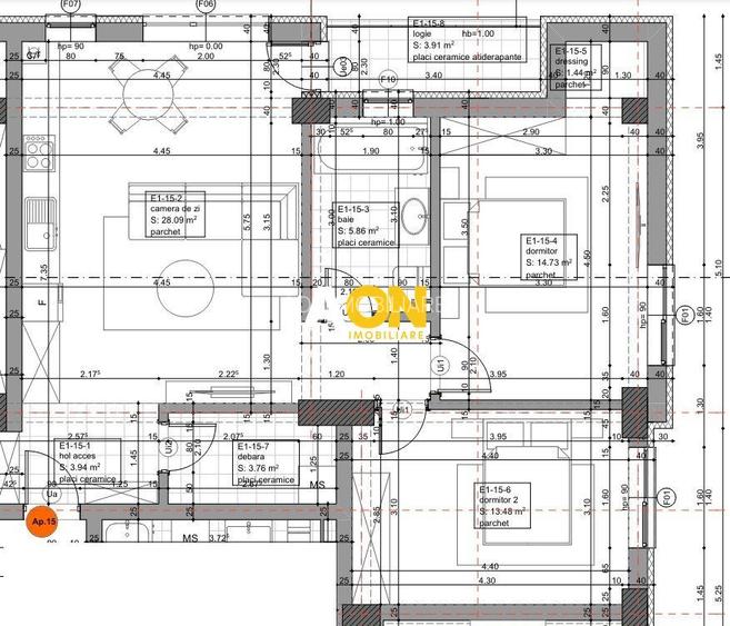 Apartament 3 camere, etaj 1, predare la cheie - 1