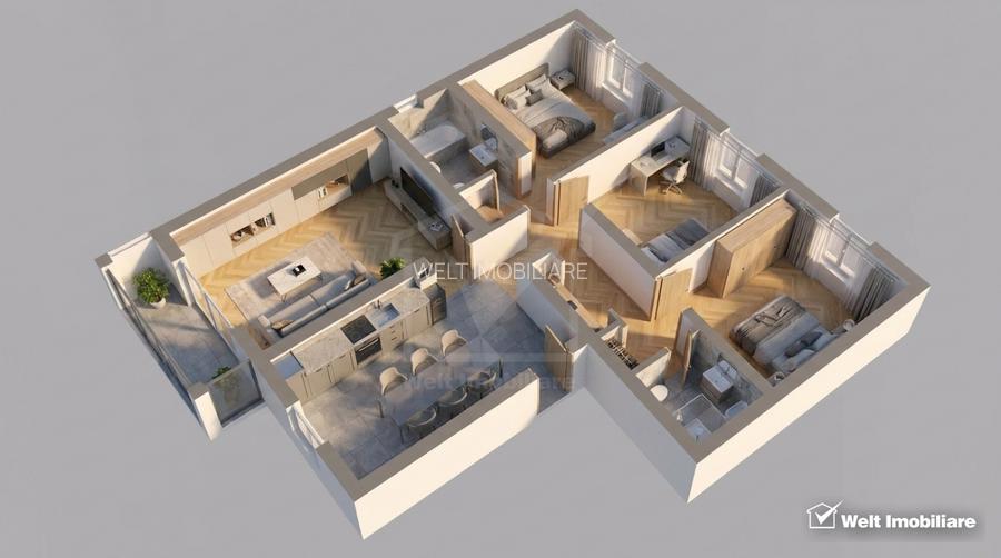 Apartament cu 4 camere, 2 bai, etaj 2/4, Gheorgheni - 6