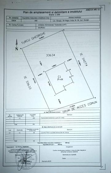 Casă P+M cu placă de beton, teren 450 mp, curte amenajată – Giurgiu, Str. Negru  - 14