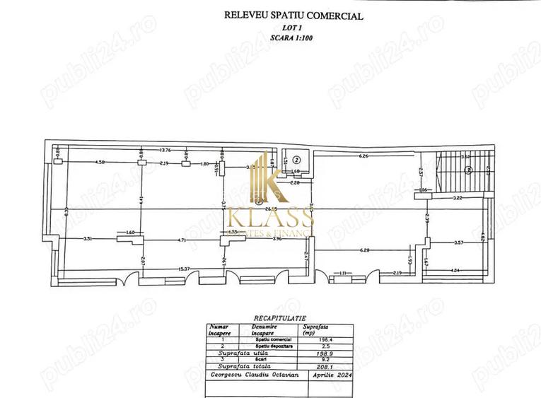 Spatiu comercial 208 mp, demisol, D + P + 3 E, 2024, 2 intrari, zona Floreasca - 4