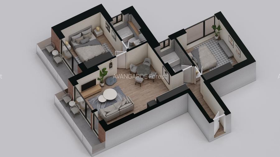 Apartament 3 Camere | 3m Înălțime | Ferestre Floor-to-Ceiling - AVANGARDE FOREST - 9
