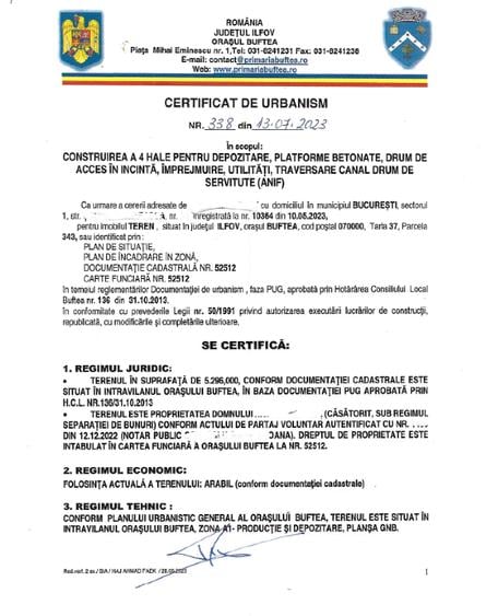 Teren Intravilan Buftea langa Autostrada A0 ideal pentru hale industriale - 5