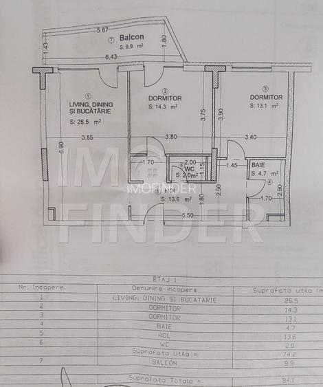 Apartament 3 camere, 74 mp, 2 bai, mobilat premium, Sopor - Baza Sportiva - 16