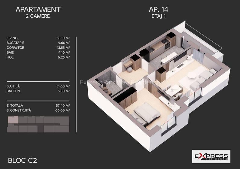 Apartament cu 2 camere, langa Parcul Tudor Arghezi, Metalurgiei, Sector 4 - 1