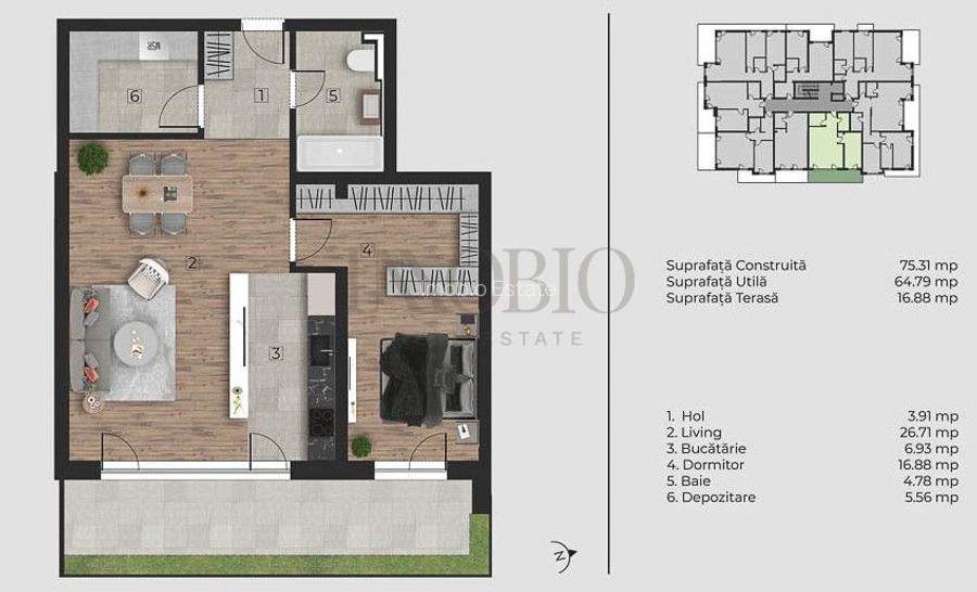 Apartament 2 Camere + Dressing | Jardins du Nord | Loc de Parcare - 15