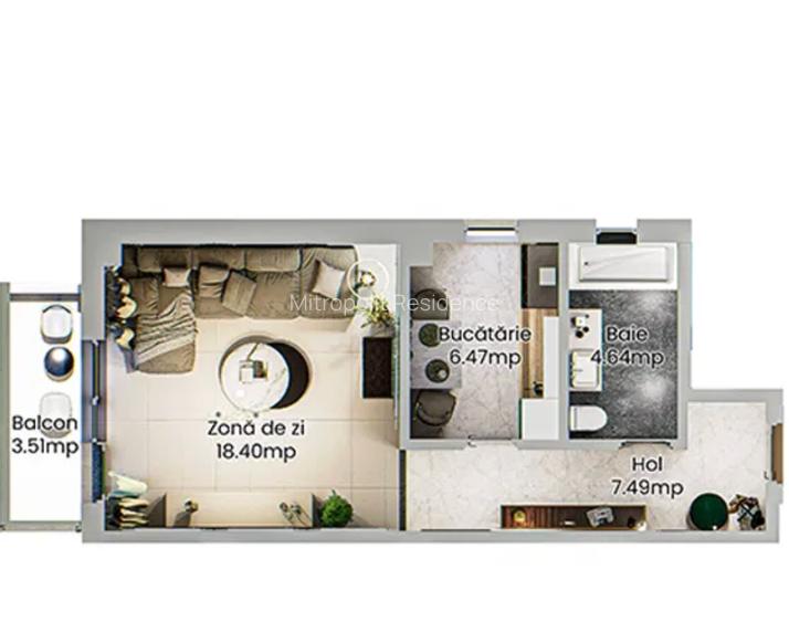 Apartament cu 1 camera de vanzare, zona Casa Sindicatelor, bloc nou - 4