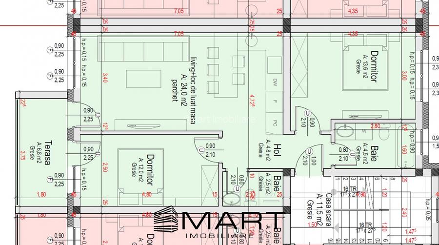 Apartament 3 camere 62mp etaj 1 cartier Davinci Cristian - 8