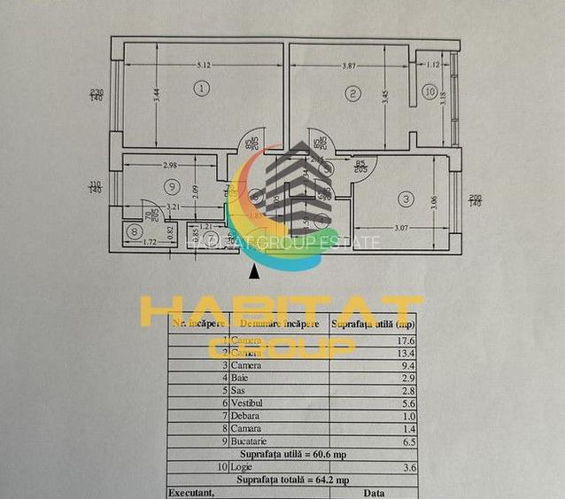 Apartament Decomandat De 3 Camere 64.2mp Zona Giurgiului - 1