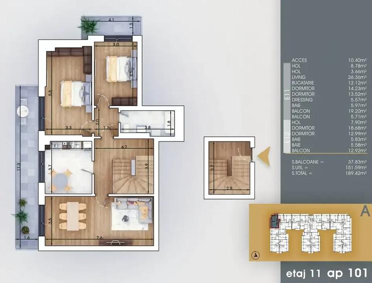 Apartament cu 5 camere tip duplex, 3 bai, 190 mp Metrou Nicolae Teclu