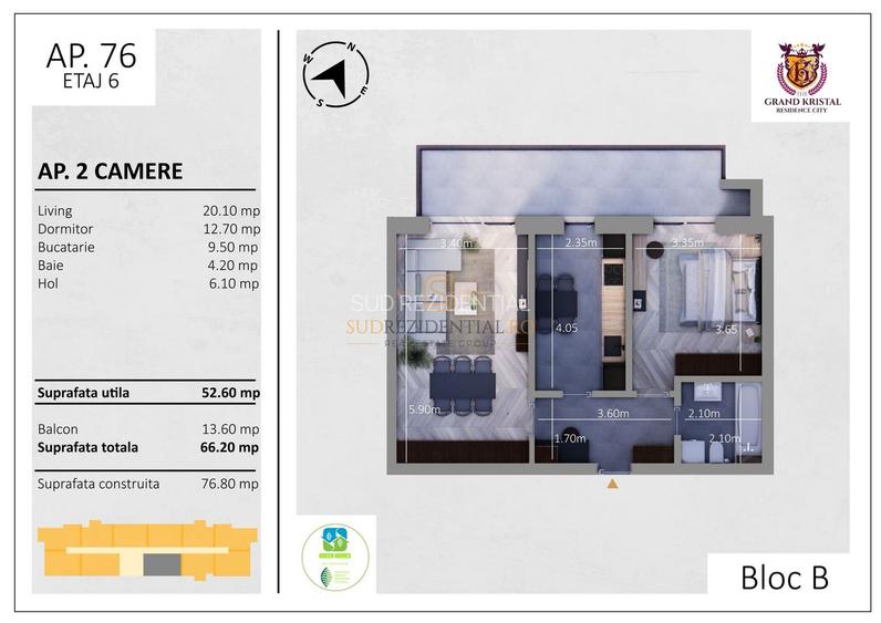 Apartament ideal cu 2 camere si balcon generos,zona Rond Metro Berceni - 5