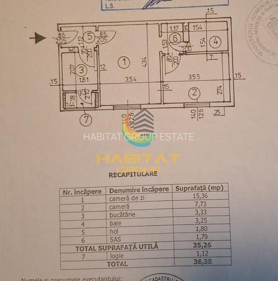Apartament Semidecomandat De 2 Camere 36.38mp Strada Uioara - 1
