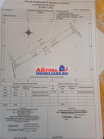 Vanzare Teren-8100mp-Domnesti -Teghes - 2