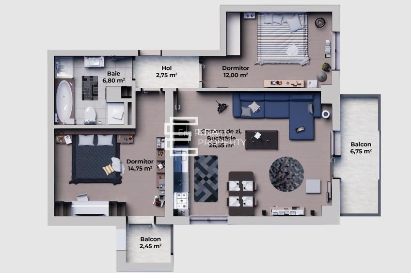 Apartament 2 camere,decomandat, Calea Surii Mici, Sibiu - 1