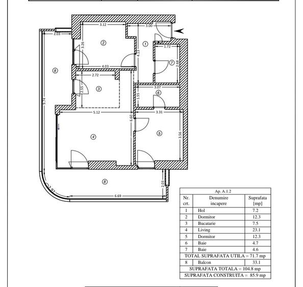 Apartament 3 camere, Floreasca, Yacht Kid - 19